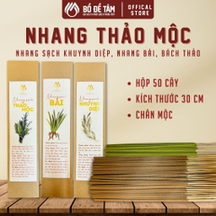 Nhang Thảo Mộc Tự Nhiên Hộp 50 Cây, Ít Khói, Thơm Mát, An Toàn | Siêu Thị Bồ Đề Tâm