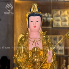 Bộ Tượng Tây Phương Tam Thánh 47cm Composite Màu Vàng Kim