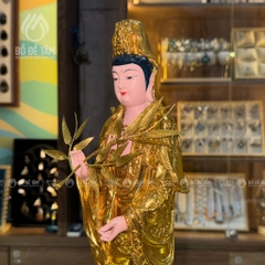 Bộ Tượng Tây Phương Tam Thánh 47cm Composite Màu Vàng Kim