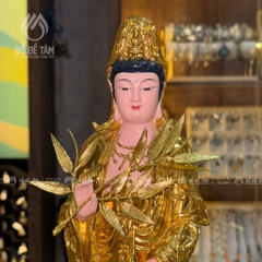 Bộ Tượng Tây Phương Tam Thánh 47cm Composite Màu Vàng Kim