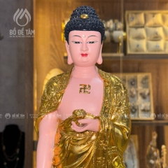Bộ Tượng Tây Phương Tam Thánh 47cm Composite Màu Vàng Kim