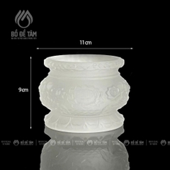 Bộ Thờ Cúng (Lư, Bình, Dĩa, Chum) Lưu Ly Hoa Sen Trắng | Siêu Thị Bồ Đề Tâm