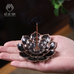 Đế Cắm Nhang Hoa Sen Hợp Kim 3 Tầng Siêu Thị Bồ Đề Tâm – Dùng Cho Nhang Tăm, Nhang Vòng, Trầm Nụ