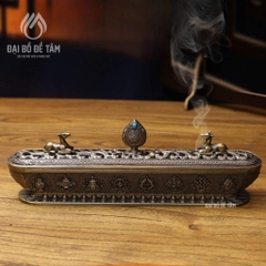 Lư Xông Trầm Nằm Ngang Song Lộc Họa Tiết Bát Bảo Cát Tường