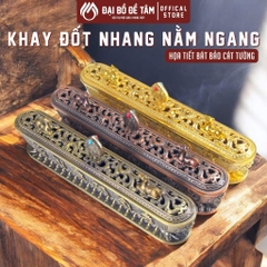 Lư Xông Trầm Nằm Ngang Song Lộc Họa Tiết Bát Bảo Cát Tường