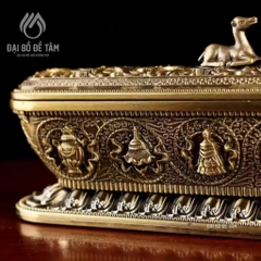 Lư Xông Trầm Nằm Ngang Song Lộc Họa Tiết Bát Bảo Cát Tường