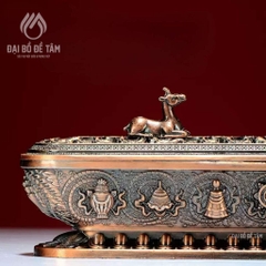 Lư Xông Trầm Nằm Ngang Song Lộc Họa Tiết Bát Bảo Cát Tường