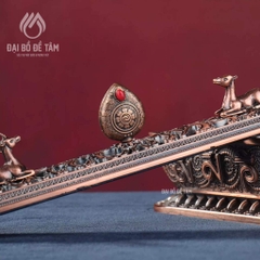 Lư Xông Trầm Nằm Ngang Song Lộc Họa Tiết Bát Bảo Cát Tường