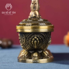 Lư Xông Trầm Nằm Ngang Song Lộc Họa Tiết Bát Bảo Cát Tường