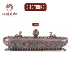 Lư Xông Trầm Nằm Ngang Song Lộc Họa Tiết Bát Bảo Cát Tường