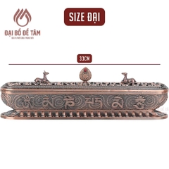 Lư Xông Trầm Nằm Ngang Song Lộc Họa Tiết Bát Bảo Cát Tường