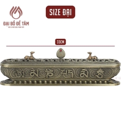 Lư Xông Trầm Nằm Ngang Song Lộc Họa Tiết Bát Bảo Cát Tường