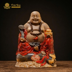 Tượng Đức Di Lặc Ôm Gậy Như Ý Gốm Bát Tràng