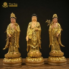 Tượng Tây Phương Tam Thánh composite Thế Đứng 100cm