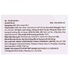 ACNOTIN10mg (3vĩ x 10v/Hộp) - Isotretinoin USP 10mg