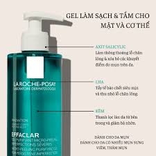 LAROCHE-POSAY Gel Làm Sạch/Tắm Cho Mặt Và Cơ Thể - EFFACLAR MICRO PEELING GEL (50ml/400ml)