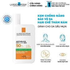 LAROCHE-POSAY Sữa Chống Nắng Dành Cho Da Dầu Mụn - ANTHELIOS UVMUNE 400 OIL CONTROL FLUID (50ml)