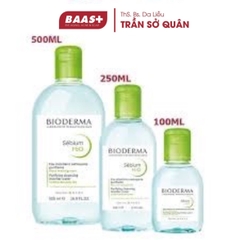 BIODERMA Nước Tẩy Trang Dành Cho Da Dầu & Hỗn Hợp - SEBIUM H2O (100ml/250ml/500ml)