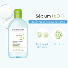 BIODERMA Nước Tẩy Trang Dành Cho Da Dầu & Hỗn Hợp - SEBIUM H2O (100ml/250ml/500ml)