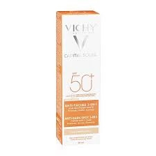 VICHY Kem Chống Nắng Ngăn Sạm Da, Giảm Thâm Nám - CAPITAL SOLEIL ANTI-DARK SPOT 3IN1 (50ml)