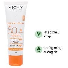 VICHY Kem Chống Nắng Chống Lão Hóa - CAPITAL SOLEIL ANTI- AGEING 3IN1 SPF50+ (50ml)