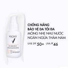 VICHY Gel Chống Nắng Giúp Ngăn Ngừa, Giảm Thâm Nám và Giảm Nếp Nhăn - CAPITAL SOLEIL UV-AGE DAILY ANTI PHOTO-AGEING WATER FLUID (50ml)