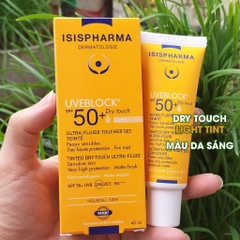 ISISPHARMA Kem Chống Nắng Dành Cho Da Dầu Màu Da Sáng - UVEBLOCK SPF50+ DRY TOUCH LIGHT TINT (40ml)
