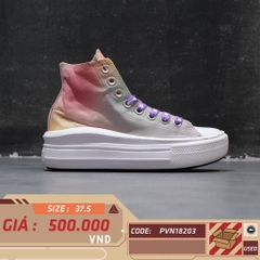 CONVERSE CHUCK TAYLOR ALL STAR MOVE PLATFORM HIGH 'RAINBOW OMBRE' A03626C SIZE 37.5 - GIÀY 2HAND CHÍNH HÃNG