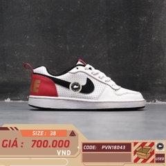 GIÀY NIKE COURT BOROUGH LOW GS WHITE UNIVERSITY RED GOLD DD8495-106 SIZE 38 - GIÀY 2HAND CHÍNH HÃNG