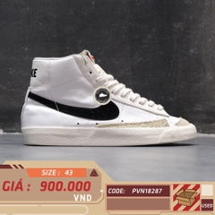 GIÀY NIKE BLAZER MID 77 VINTAGE WHITE BLACK 100 SIZE 43 - GIÀY 2HAND CHÍNH HÃNG