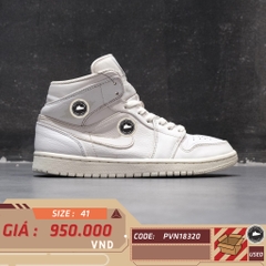 NIKE AIR JORDAN 1 MID 'TRIPLE WHITE' – 554724-109 – SIZE 41 – GIÀY 2HAND CHÍNH HÃNG