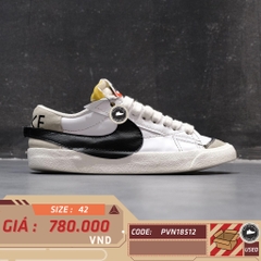👟 NIKE BLAZER LOW '77 JUMBO 'WHITE BLACK' DN2158-101 SIZE 42 - GIÀY 2HAND CHÍNH HÃNG 👟