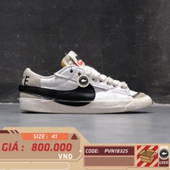 👟 NIKE BLAZER LOW '77 JUMBO 'WHITE BLACK' DN2158-101 SIZE 41 - GIÀY 2HAND CHÍNH HÃNG 👟