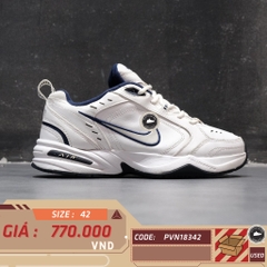 👟 NIKE AIR MONARCH IV WHITE NAVY 415445-102 SIZE 42 - GIÀY 2HAND CHÍNH HÃNG 👟