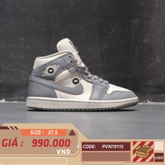 AIR JORDAN 1 MID 'STEALTH' BQ6472-115 SIZE 37.5 GIÀY 2HAND CHÍNH HÃNG