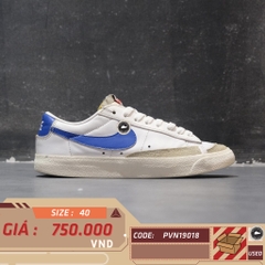 NIKE BLAZER LOW '77 VINTAGE WHITE HYPER ROYAL DA6364-103 SIZE 40 GIÀY 2HAND CHÍNH HÃNG