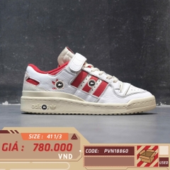 ADIDAS FORUM 84 LOW WHITE CREAM RED GY5848 SIZE 41 1/3 GIÀY 2HAND