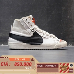 NIKE BLAZER MID ’77 JUMBO WHITE BLACK DD3111-100 SIZE 42 GIÀY 2HAND CHÍNH HÃNG