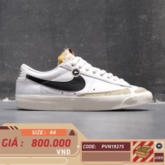 NIKE BLAZER LOW ’77 VINTAGE “WHITE/BLACK” DA6364‑101 SIZE 44 – GIÀY 2HAND CHÍNH HÃNG