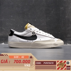 NIKE BLAZER LOW ’77 WHITE BLACK – DC4769 102 – GIÀY 2HAND CHÍNH HÃNG [PVN19470]