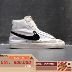 NIKE BLAZER MID ’77 VINTAGE 'WHITE/BLACK' – BQ6806‑100 – GIÀY 2HAND CHÍNH HÃNG [PVN19397]