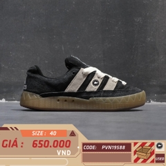 ADIDAS ADIMATIC 'CORE BLACK / OFF WHITE / GUM' IE2224 SIZE 40 GIÀY 2HAND CHÍNH HÃNG [PVN19588]