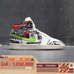 AIR JORDAN 1 LOW WHITE - 554724-119 - SIZE 41  GIÀY 2HAND CHÍNH HÃNG - PVN19805