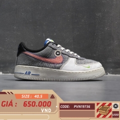 NIKE AIR FORCE 1 LOW ’07 RECYCLED “RECYCLED JERSEYS PACK” CU5625-122 SIZE 40.5 GIÀY 2HAND CHÍNH HÃNG PVN19736