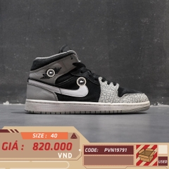 NIKE JORDAN 1 MID SE ELEPHANT PRINT DM1200-016 SIZE 40 GIÀY 2HAND CHÍNH HÃNG PVN19791
