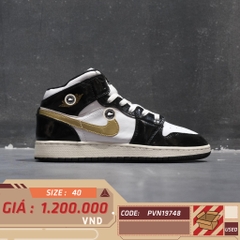 NIKE AIR JORDAN 1 MID SE 'BLACK GOLD' BQ6931-007 SIZE 40 GIÀY 2HAND CHÍNH HÃNG PVN19748