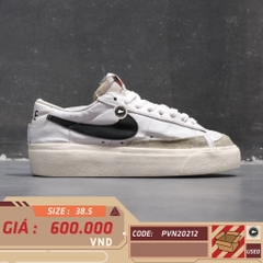 NIKE BLAZER LOW PLATFORM WHITE/BLACK DJ0292-101 SIZE 38.5 GIÀY 2HAND CHÍNH HÃNG PVN20212