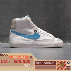 NIKE BLAZER MID ’77 WHITE LASER BLUE DA4086-107 SIZE 36.5 GIÀY 2HAND CHÍNH HÃNG PVN20241