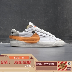 NIKE BLAZER LOW ’77 JUMBO “WHITE / ALPHA ORANGE” DN2158-100 SIZE 41 GIÀY 2HAND CHÍNH HÃNG PVN19589