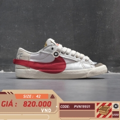 NIKE BLAZER LOW ’77 JUMBO “WHITE / PHOTON DUST / UNIVERSITY RED” DQ8769-100 SIZE 42 GIÀY 2HAND CHÍNH HÃNG PVN19931